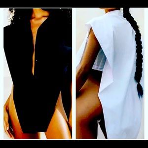 Open side v Shirt come in black in white